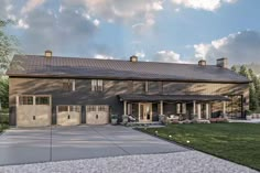 this is an artist's rendering of a two - story barn style home in the country