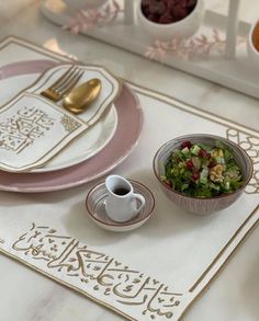 there is a place setting on the table