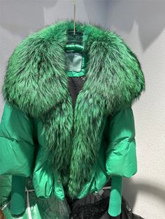 Chain Clothing, Fur Decor, Fur Collar Jacket, Luxury Outerwear, Real Fur Coat, Duck Down Jacket, Warm Leggings, Knit Sleeve, Silver Fox