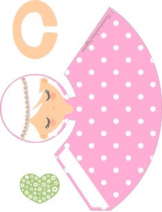 the letter c is for baby girl in pink and white with polka dots on it