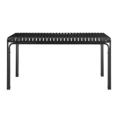 a black table that is sitting on a white background