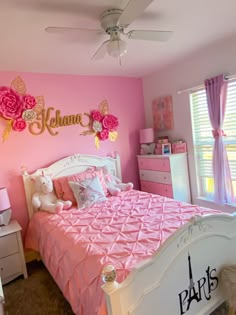 Paint Daughters Room, Pink Room For Toddler Girl, Pink Bedroom For Girls Kids, Pink Room Decor Ideas Girly, Pink Room Ideas For Kids, Pink Bedrooms For Girls Kids, Pink Rooms For Girls Bedrooms, Girl Room Decor Ideas For Kids, Encanto Room Ideas