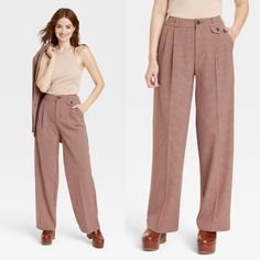 A New Day Plaid Wide Leg High Rise Pleated Baggy Trouser Pants Nwot Size: 17 Approximate Measurements (Laid Flat): Waist: 19.5" Hip: 26" Front Rise: 14" Length: 45" Inseam: 31" Leg Opening: 11.5" Features: * Pockets * Lightweight Fabric * Comfortable Baggy Drape * Wide Leg Cut * High Waist * Belt Loops * 2 Button And Zipper Closure * Machine Washable Fabric: 63% Recycled Polyester, 33% Rayon, 4% Spandex New Without Tag! K26 70s 90s Academia Beige Bohemian Boho Baggy Business Casual Casual Chic C Plaid Pants Women, Plaid Trousers, Baggy Trousers, Plain Tees, Brown Plaid, Plaid Pants, Tailored Shirts, Womens Clothing Sizes, Pull On Pants