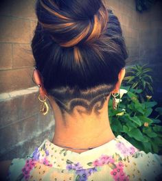 great way to shave your head without really shaving your head. -love it! Maybe I should just do this, it's really my bottom layer that's messed up Trendy We Fryzurach, Undercut Designs, New Hair Trends, Asymmetrical Hairstyles, Hair Tattoos, Hair Women, Undercut Hairstyles, Hair Updo, Shaved Hair