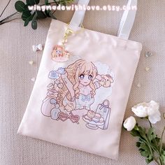 ♡ Check out other Bags & Pouches here ♡ https://etsy.me/3wHSmnk ♡ KEYCHAIN ADD-ON COMES WITH HOOP ♡  - ToteBag+Keychain Set comes with removable hoop wire :) - Acrylic charm is around 6.5 x 5.5 cm / 2.6 x 2.2 inch ♡ TOTE BAG DETAILS ♡ - Cotton canvas material that is soft and comfortable to touch :) - High quality front and back prints (you can wear it both ways!) - With full zipper and inner pocket ♡ TOTE BAG SIZE ♡ Bag dimension 30 x 35 cm / 11.8 x 13.8 inch Bag Strap length 23 cm / 9 inch ♡ TOTE BAG WASHING ♡ - Delicate machine wash or hand wash with warm water - Drip or flat air dry; Do not tumble dry ♡ PACKAGING ♡ You will recieve this in a reusable zipper bag with care instruction card and freebies ♡ NOTES ♡ - No watermark will be present on the item - Colors may vary slightly depend Kawaii Style Shoulder Bag As Gift, Harajuku Style Cute Shoulder Bag For Gift, Harajuku Pouch Bag As Gift, Harajuku Style Pouch Bag For Gift, Harajuku Style Pouch Bag As Gift, Harajuku Style Pouch Bag Perfect For Gifts, Cute Shoulder Bag As Gift, Kawaii Tote Bag For Gift, Harajuku Style Tote Bag As Gift