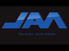 the music world unfolds logo is shown in blue and white letters on a black background