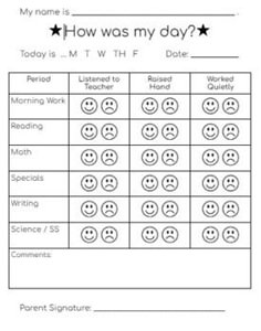 a worksheet for teaching with smiley faces