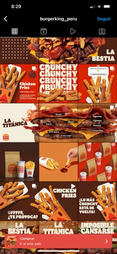 an image of some food that is being displayed on a cell phone with the caption burgerking - peru