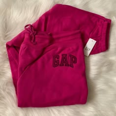 Gap Logo Fleece Joggers *New With Tags *Size Large Regular *Color: Hot Magenta *Banded Drawstring Waist *Dark Magenta Embroidered Gap Logo *Banded Ankles *Materials: Polyester, Elastane Sporty Gap Joggers For Loungewear, Pink Cotton Joggers For Winter, Pink Cotton Winter Joggers, Gap Cotton Bottoms For Winter, Fire Shoes, Garage Pants, Clothing Board, 2000s Clothes, Gap Logo