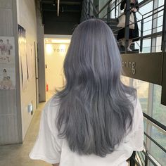 Dark Silver Blue Hair, Blue Ash Hair Color, Blue Shampoo Before And After, Gray And Blue Hair, Ash Blue Hair Color, Grey And Blue Hair, Blue Gray Hair Color, Blue And Gray Outfit, Gray Blue Hair