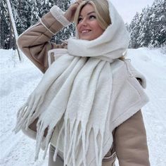 Super Cute And Stylish Ships In 5-10 Business Days Winter Hats Women, Photos In Car Ideas, Cute Scarves, Scarf Hood, Bulky Scarf, Rose Accessories, Trip Outfit, Wishlist Ideas, Striped Shawl