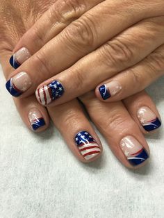 4 of july nails gel Holiday Gel Nail Ideas, Red White Blue Nails, Nail Stamping Designs, Nail Stamp Kit, Patriotic Nails Design, Firework Nails, Flag Nails, Valentines Nail, Patriotic Nails