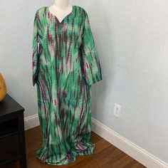 Linen Tie Dye Lounge Long Sleeve Kaftan Caftan Maxi Dress Size Os New V Neck, Side Pockets, One Size Fits Most Comfortable Plus Size Curvy Gifts Get Well Care Package Kimono, Breathable, Natural & Luxurious Fabri Effortlessly, Free Style, Dashiki, Mumu Boho Coverup Kaftan Caftan, Bohemian Vacation, Lounge Celebration, Party Queen Luxury Cruise Wear Wedding Bridal Party Baby Shower Girls Night Out In Extended Sizes Unisex Everyday Dressy Mom Mothers Mom In Law Mother In Law One Size One Size Fits Spring V-neck Kaftan With Batik Print, Green Long Kurta For Spring, Spring Batik Print Maxi Length Kaftan, Spring Batik Print Maxi-length Kaftan, Purple Long Sleeve Maxi Dress For Beach, Free Size Purple Maxi Kaftan, Purple Free Size Maxi Kaftan, Purple Free Size Maxi Length Kaftan, Purple Tunic Dress For Beach Cover-up