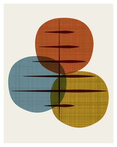 an abstract painting with circles and lines in the middle, on a white background that appears to be made up of three different colors