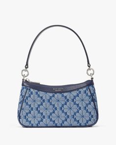 Spade Flower Jacquard Denim Convertible Shoulder Bag | Kate Spade New York Kate Spade Vintage Bags, Kate Spade Flower Bag, Cute Kate Spade Bags, Kate Spade Purse Aesthetic, Cute Small Purses, Purses Kate Spade, Cute Shoulder Bags, Shoulder Bag Aesthetic, Blue Kate Spade Purse