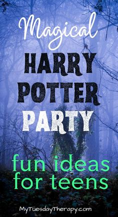 harry potter party with the words fun ideas for teens