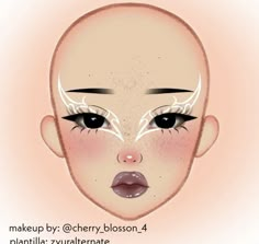 Eye Makeup Drawing Art, Eye Makeup Art Drawings, Makeup Designs Art, Makeup Face Charts Creative, Face Chart Makeup Ideas, Delineados Egirl, Eye Makeup Drawing, Halloween Themed Makeup, Makeup Looks Drawing