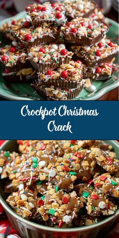 Crockpot Christmas Candy is an easy, sweet, and festive treat made with a mix of white chocolate, semi-sweet chocolate, and a variety of nuts, all melted together in a slow cooker. These delightful, no-bake candy clusters are perfect for holiday gifting or adding to a Christmas dessert spread! Crockpot Desserts Chocolate, Christmas Crock Pot Candy Recipes, Crockpot Holiday Candy, Slow Cooker Chocolate Peanut Clusters, Nut Clusters In Crockpot, Crockpot Chocolate Peanut Clusters Christmas Candy, Christmas Candy For Gifts, Crockpot Christmas Treats, Crockpot Candies Recipes