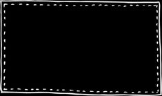 a black square with white stitching on the edges is in front of a dark background