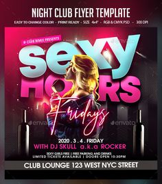 Night Club Flyer Template. Professional club party flyer template. #flyer #design #printDesign #party #club #print #affair #AfterWorkParty #anniversary #bash #birthday #BirthdayBash #BirthdayCelebration #celebration #ClubGirl #entertainment #fashion #girl #GirlsNightOut #glamour #glowing #invitation #ladies #LadiesNight #luxury #neon #NightClub #PartyFlyer #sexy #SexyParty #VipLounge #weekend Birthday Cards To Print, Night Club Flyer, Mixtape Cover, Psd Flyer Templates, Birthday Flyer, Creative Flyers