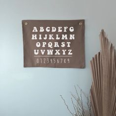 Banner White, Green Banner, Alphabet Signs, Earthy Colours, Alphabet Wall, Alphabet Poster