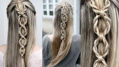 Rope Braid Updo, Link Ponytail, Lattice Braid, Rope Braid Hairstyles, Neat Hairstyles, Braids And Twist, Rope Braid Tutorials, Chain Braids, Empire Larp