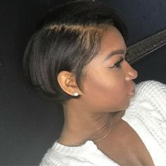 Short Bob African American Hair, Silk Press Natural Hair Short Pixie, Short Relaxed Bob Hairstyles, Super Short Bob Black Women, Twa Silk Press, Mini Bob Haircut Black Women, Ear Length Bob Black Women, Pin Curl Pixie, Short Bob Haircuts For Black Women