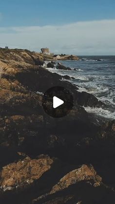 the ocean and rocks are shown in this time lapse video screen graber image