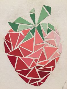 a piece of art that has been made to look like an apple with many different colors