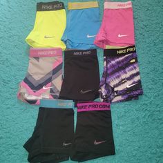 8 Pairs Of Nike Pro Shorts All Size Xs. All Show Signs Of Wear Shorts Nike Pro, Nike Pro Shorts, Shorts Nike, Nike Pink, Shorts Athletic, Nike Pros, Nike Shorts, Athletic Shorts, Workout Clothes