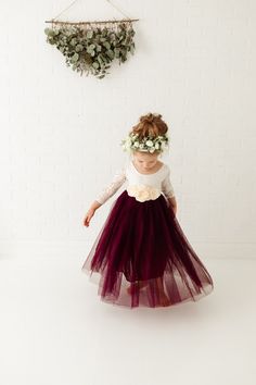 Navy And Burgundy Flower Girl, Winter Wedding Flower Girl Dresses, Maroon Flower Girl Dress, Burgandy Bridesmaids Dresses, Maroon And White Wedding, Flower Girl Dresses Burgundy, Winter Flower Girl Dress, Winter Flower Girl, Fall Flower Girl