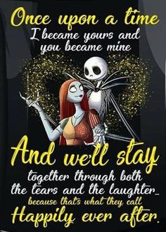 the skeleton is hugging his girlfriend in front of fireworks and saying, one upon a time