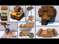 several pictures of different types of furniture made out of wood and materials that are being used in minecraft