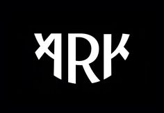 the letter k is made up of white letters on a black background with an arrow in the middle