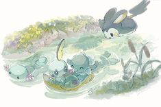 Pokemon Cottagecore, Spring Pokemon, Pokémon Artwork, Pokemon Tumblr, Wild Pokemon, Animated Drawings