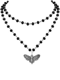 PRICES MAY VARY. GOTHIC EMO GRUNGE LAYERED BLACK MOTH SKULL CHOKER NECKLACE: The Butterfly Moth symbol is a reflection of our lives and remind us of how short our time is here. It's perfect for anyone who loves the gothic aesthetic and is easy to mix and match with clothing. This necklace makes an excellent choice for gifts, whether it's for a birthday, anniversary, or any other special occasion. It's a must-have for any gothic jewelry collection MATERIALS: Meticulously crafted from high-quality Grunge Necklaces, Choker Ideas, Skull Choker, Goth Choker Necklaces, Beaded Necklace Black, Emo Jewelry, Goth Choker, Black Beaded Necklace, Christmas Jewelry Gift