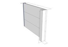 a drawing of a door with the bottom section cut out