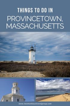 there is a lighthouse on the beach with text overlay that reads things to do in providence, massachusetts