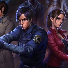 Let's get out of Raccoon City! - Leon S. Kennedy, Ada Wong & Claire Redfield - RE2 Evil Background, Resident Evil Hd Remaster, Dino Crisis, Resident Evil Anime, Resident Evil 3 Remake, Claire Redfield, Resident Evil 2, Resident Evil Game, Resident Evil Leon