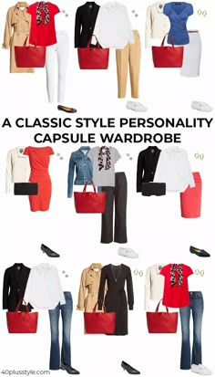 Classy Summer Capsule Wardrobe, Classic Causal Style, Natural Classic Style Clothing, Classic Clothing Style, Classic Style Personality, Business Capsule Wardrobe, Classic Fashion Style, Casual Capsule Wardrobe, Capsule Wardrobe Women