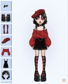 Outfit Ideas Grunge, Female Base, Y2k Fits, Edgy Outfits, Red Fabric