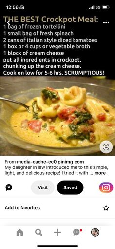 the best crockpot meal on instagram is now available for iphone users to check out