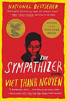 the book cover for the sypathizer by viet thanh nguyen, with an image of a man's face