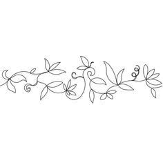 a line drawing of leaves and vines on a white background