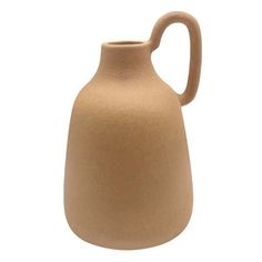 a brown vase is shown on a white background