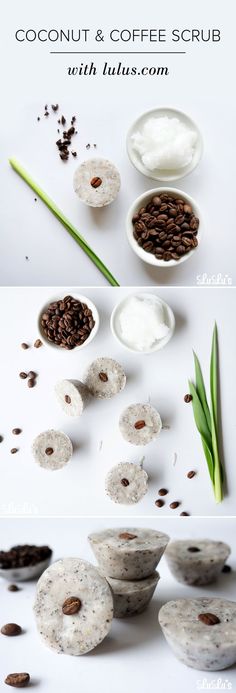 DIY Coconut Coffee Scrub Cubes... both coconut oil and coffee do wonders for the skin... I can vow for that myself. Coconut oil at night and coffee grounds in the morning, rinsed off with cold water to help w/ circulation. Seriously makes a difference. Coffee Scrubs, Feel Energized, Diy Kosmetik, Benefits Of Coconut Oil