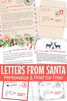 letters from santa to personalize and print for free with the text on it in red,