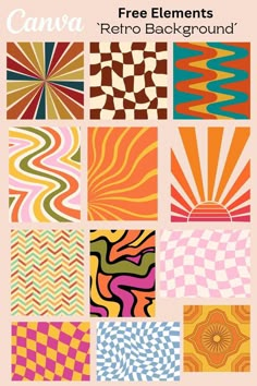 a poster with different patterns on it