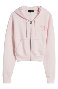 Off-duty days just got sweeter, thanks to this supersoft hoodie made from cotton-blend fleece. 19 1/2" length (size Medium) Front zip closure Drawstring hood Dropped shoulders Ribbed cuffs and hem Split kangaroo pocket 60% cotton, 40% polyester Machine wash, tumble dry Imported Zip Up Hoodie Pink, Cute Zip Up Jackets, Pink Polo Hoodie, Birthday Hoodies, Christmas Girly Wishlist, Cute Hoodies For School, Sweatshirt Zip Up, Cute Preppy Hoodies, Pink Casual Sweatshirt With Zipper