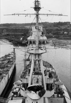 an old photo of a ship in the water